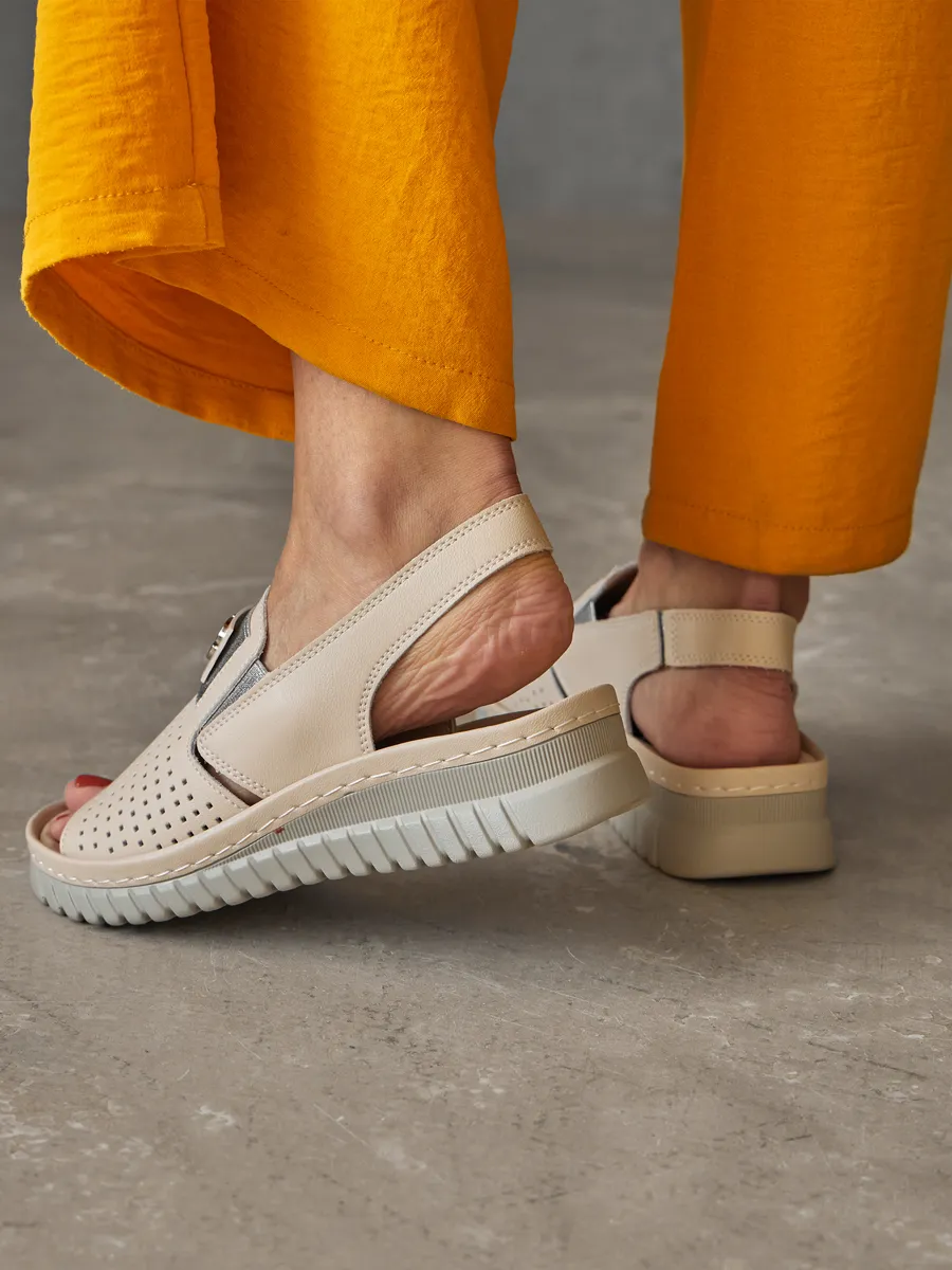 Босоножки женские летние без каблука натуральная кожа FB298-021k