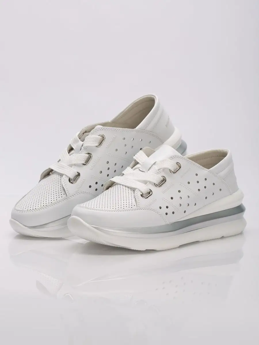 Кеды кроссовки женские летние белые дышащие на платформе EC185-010