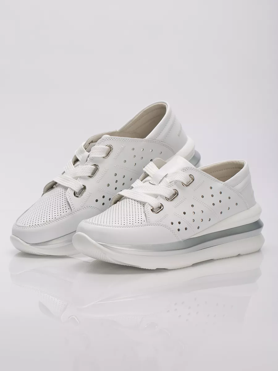 Кеды кроссовки женские летние белые дышащие на платформе EC185-010