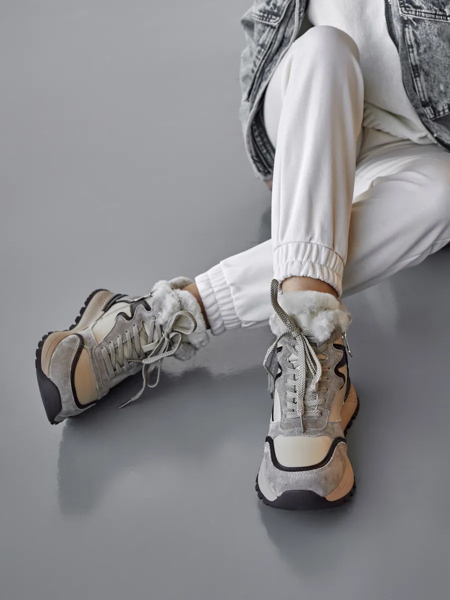 Ботинки женские зимние натуральная кожа спортивные XLH-42114-1D-SW