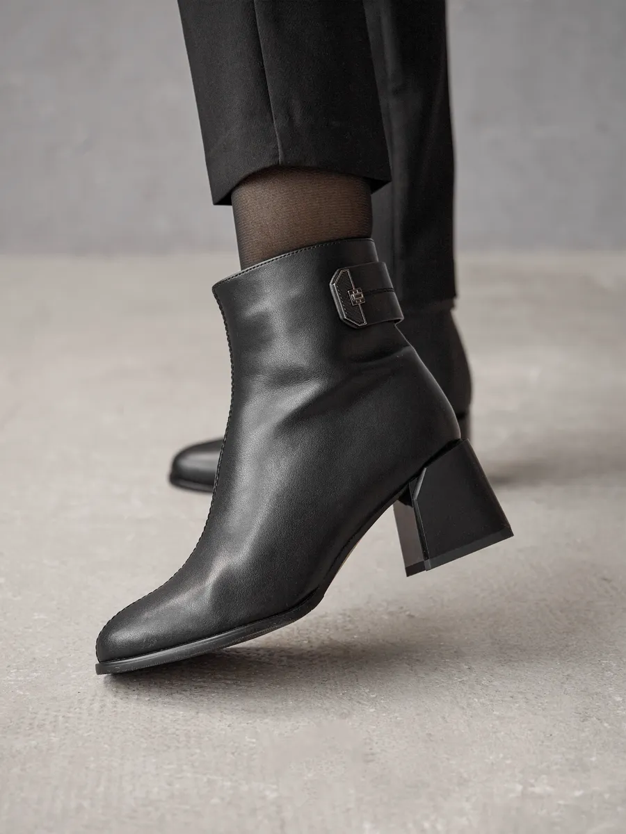 Ботильоны женские демисезонные натуральная кожа на каблуке 51-DBA9-8-101