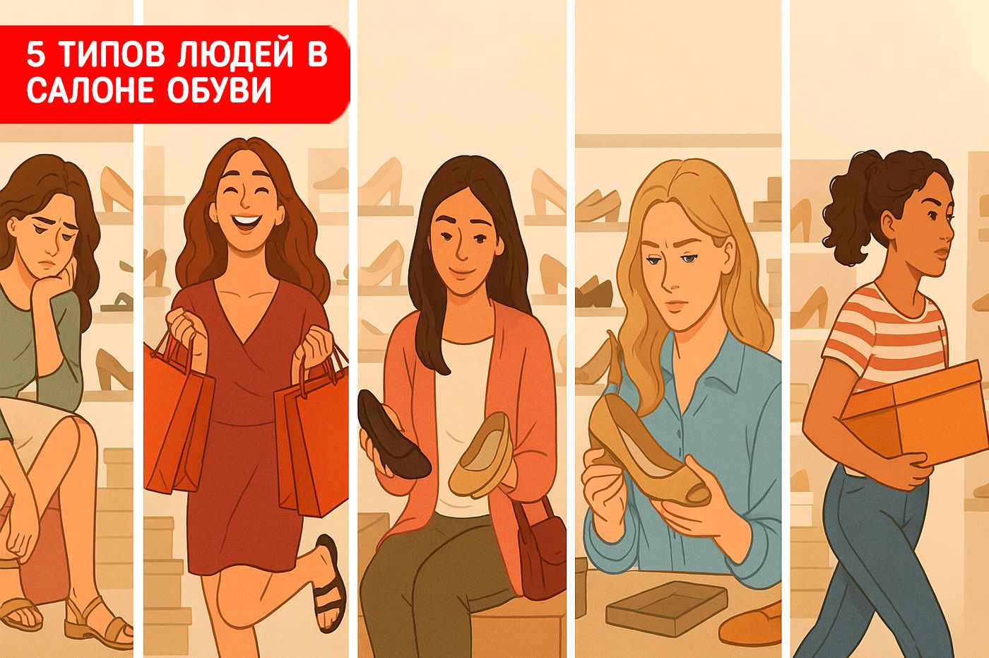 Пять типов людей в салоне обуви