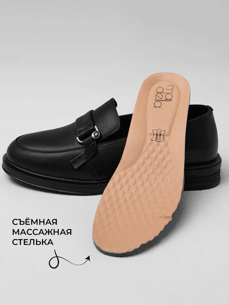 Лоферы женские натуральная кожа черные на каблуке XDN-52599-4A-ST