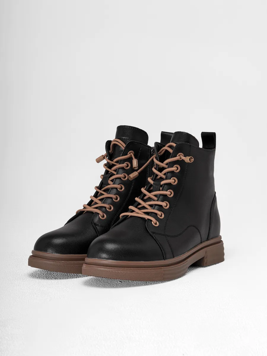 Ботинки женские зимние натуральная кожа на каблуке 25-ZBU12-9-1013