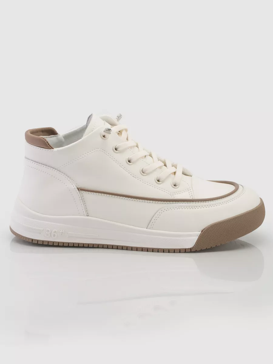 Кеды женские белые натуральная кожа на платформе кожаные GV140-011