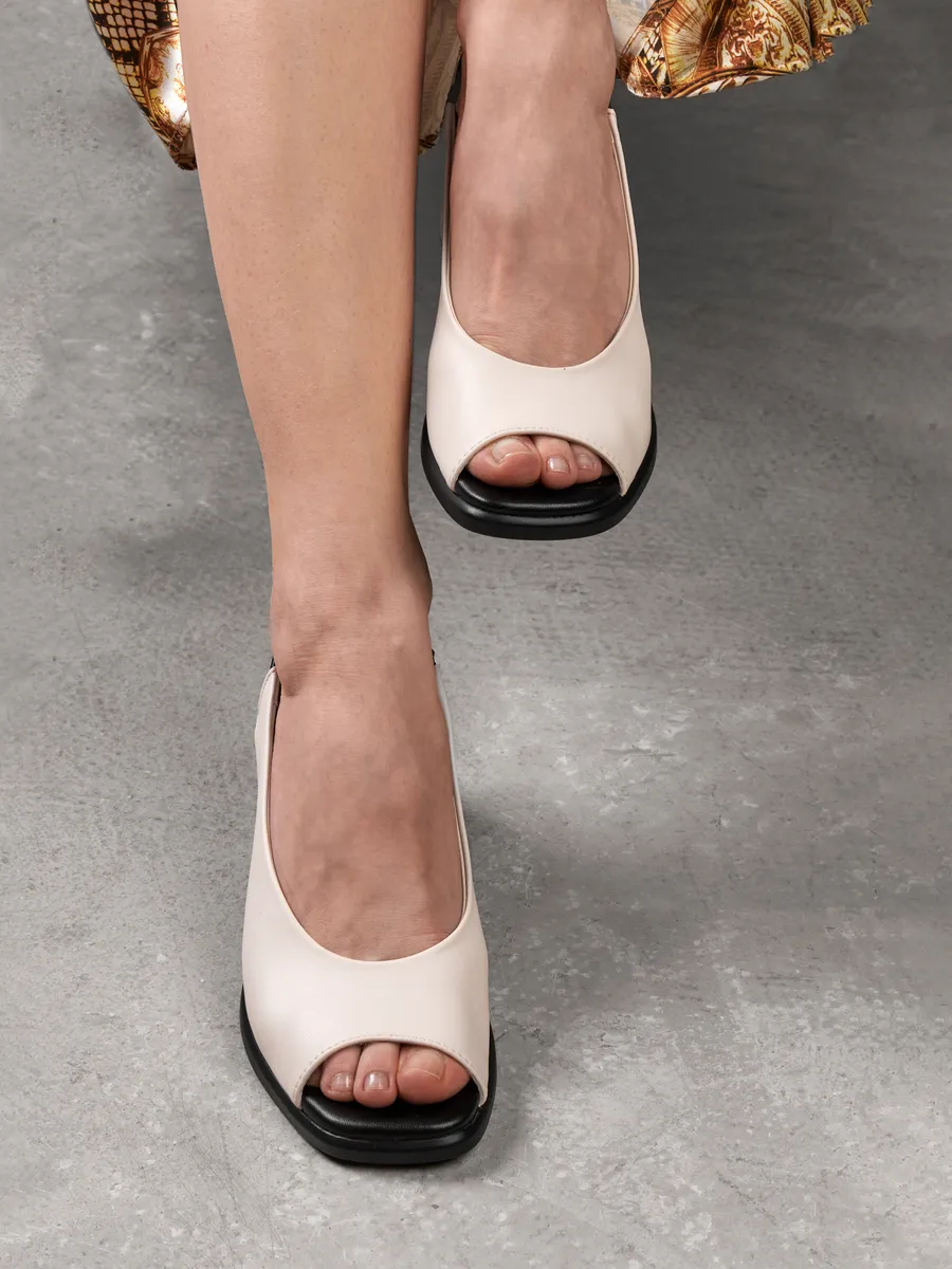 Босоножки женские летние на среднем каблуке натуральная кожа 12W21-4-120