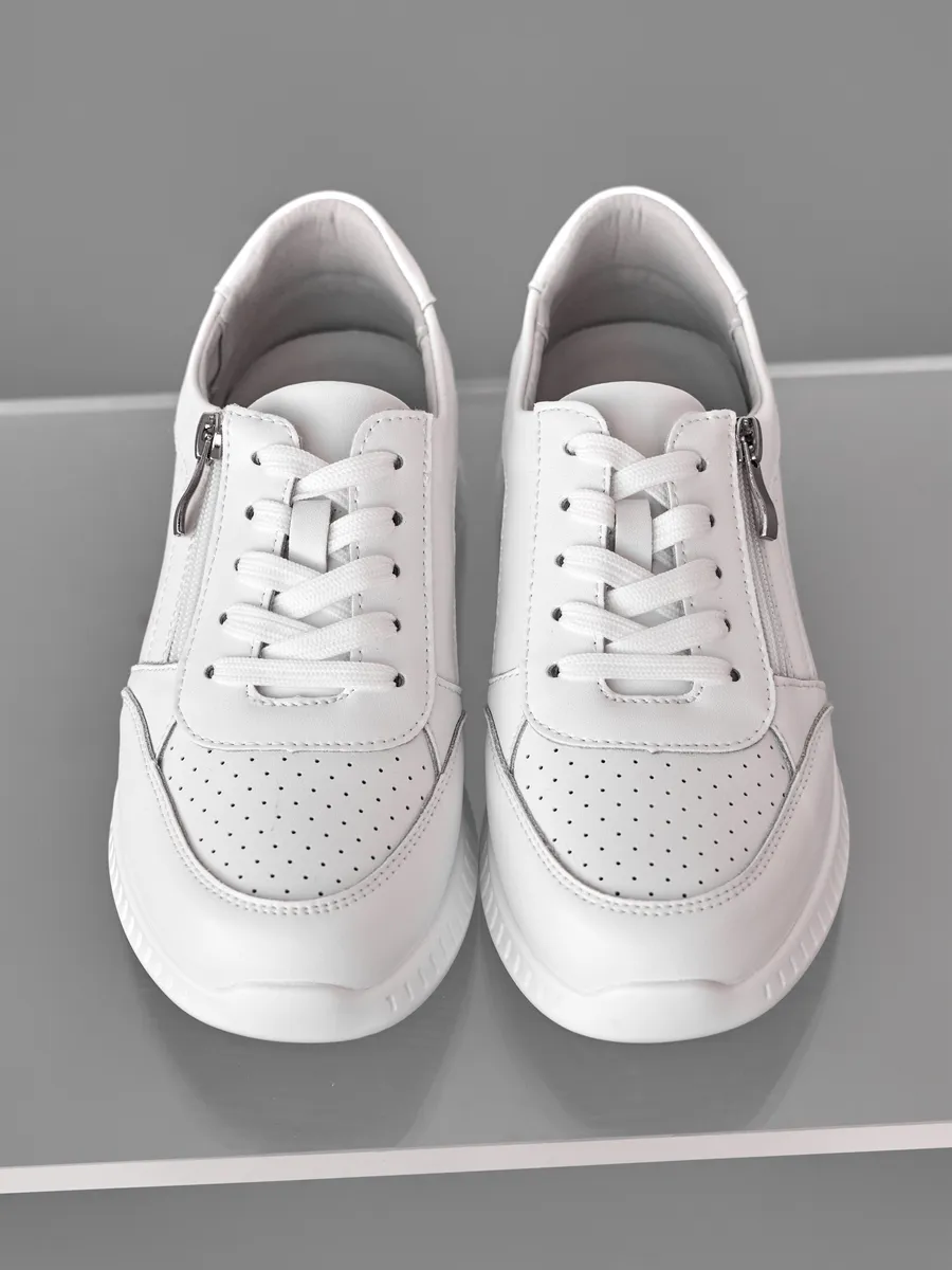 Кроссовки женские летние белые на платформе дышащие RN160-013