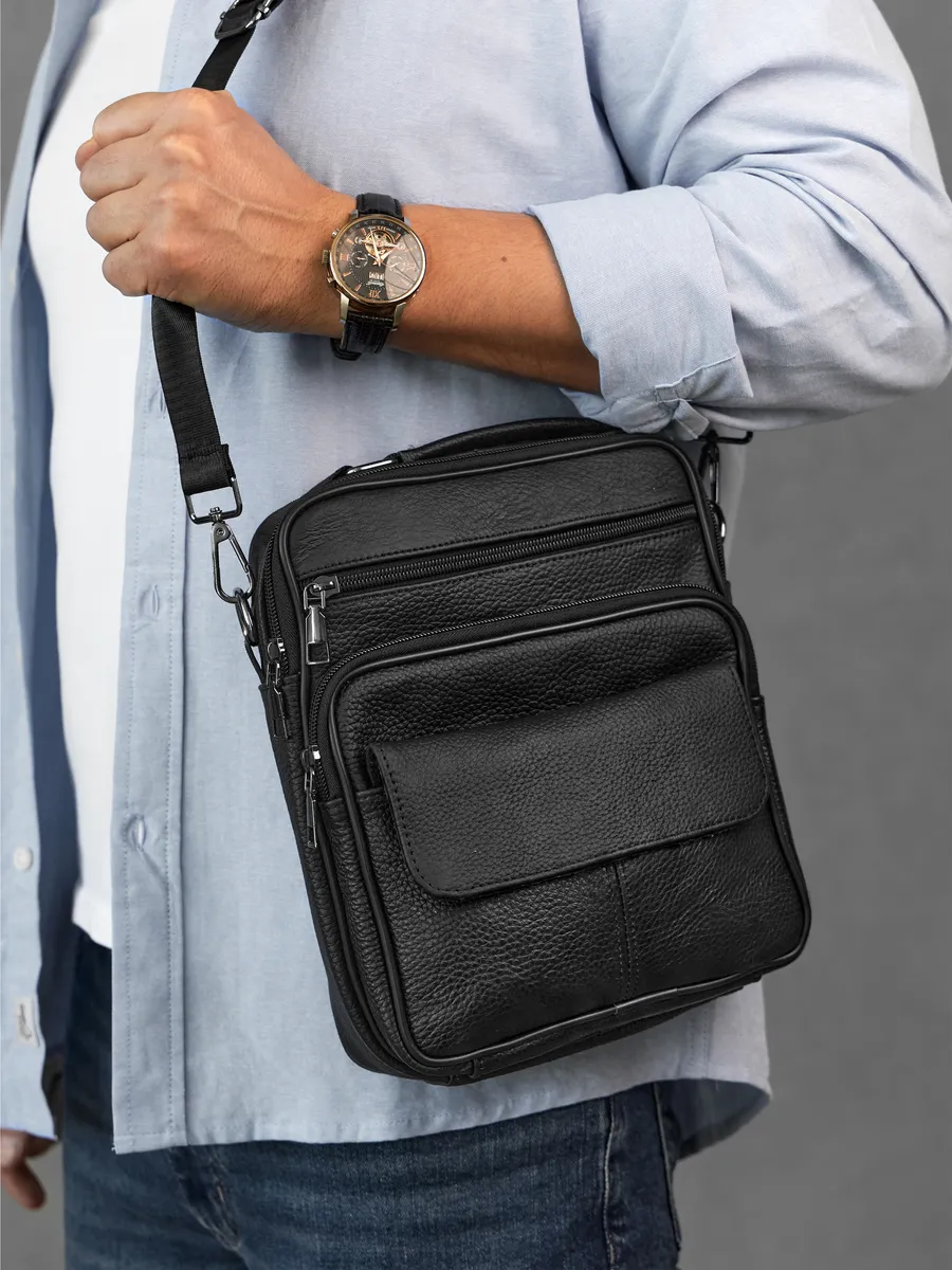 Сумка мужская через плечо кожаная барсетка натуральная кожа XV023-01S