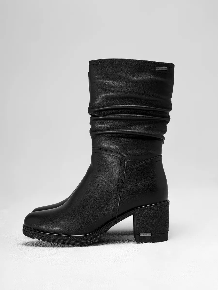 Полусапожки женские зимние натуральная кожа на каблуке GBF-124625-0501-SW