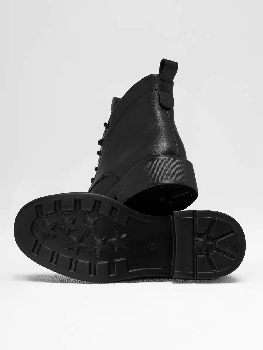 Ботинки женские осенние натуральная кожа черные 25-DBU12-5-101