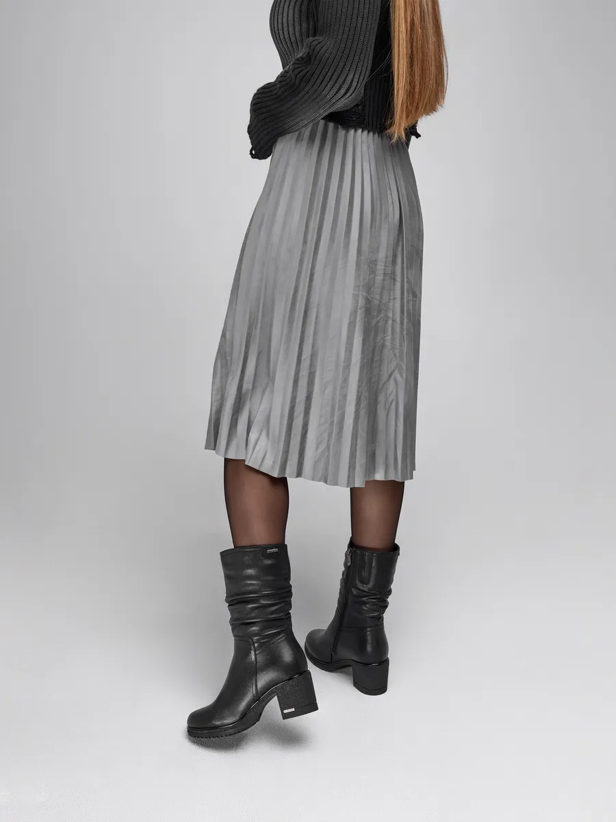 Полусапожки женские зимние натуральная кожа на каблуке GBF-124625-0501-SW