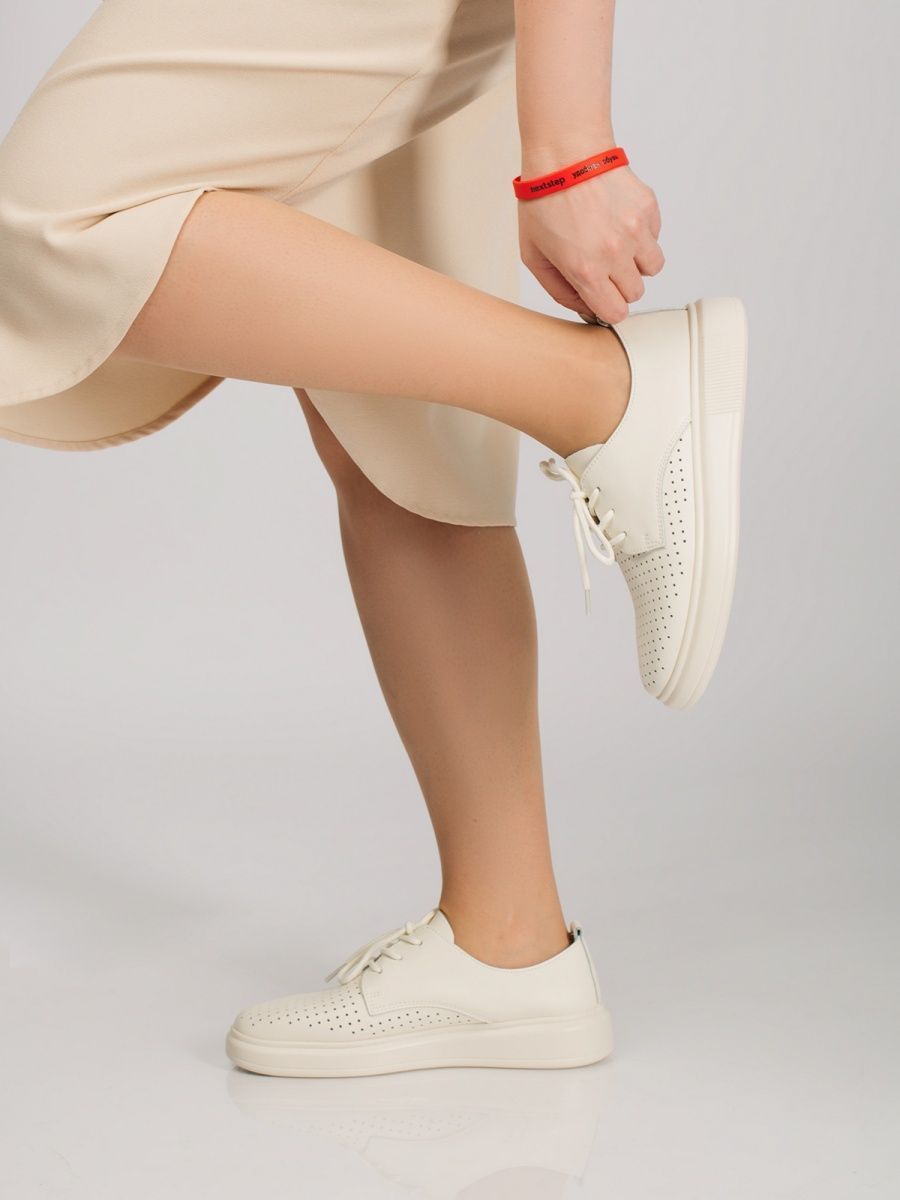 Туфли женские летние натуральная кожа белые UXX-31392-2D-SP