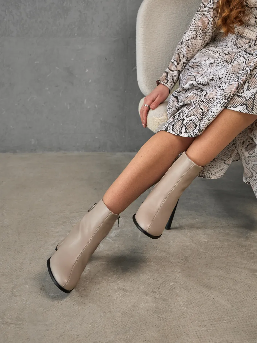 Ботильоны женские демисезонные натуральная кожа на каблуке 51-DBA9-8-108