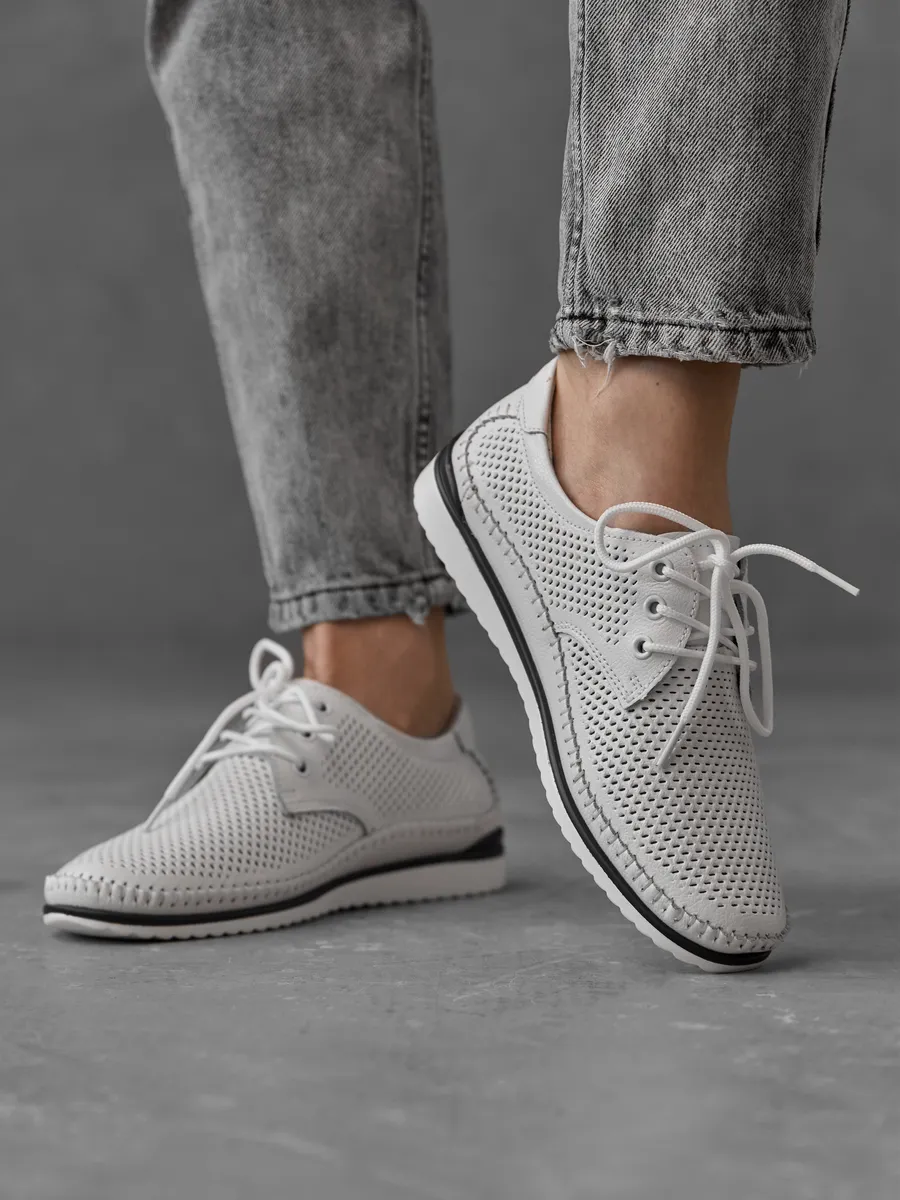 Мокасины женские летние натуральная кожа дышащие 41-TPY4-25-112