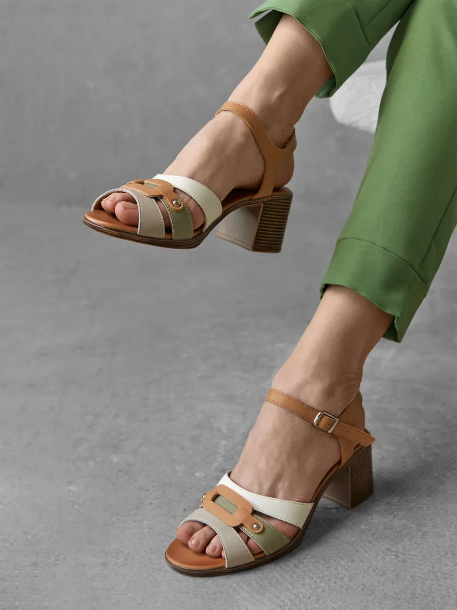 Босоножки женские летние на низком каблуке 51-BME27-54-106