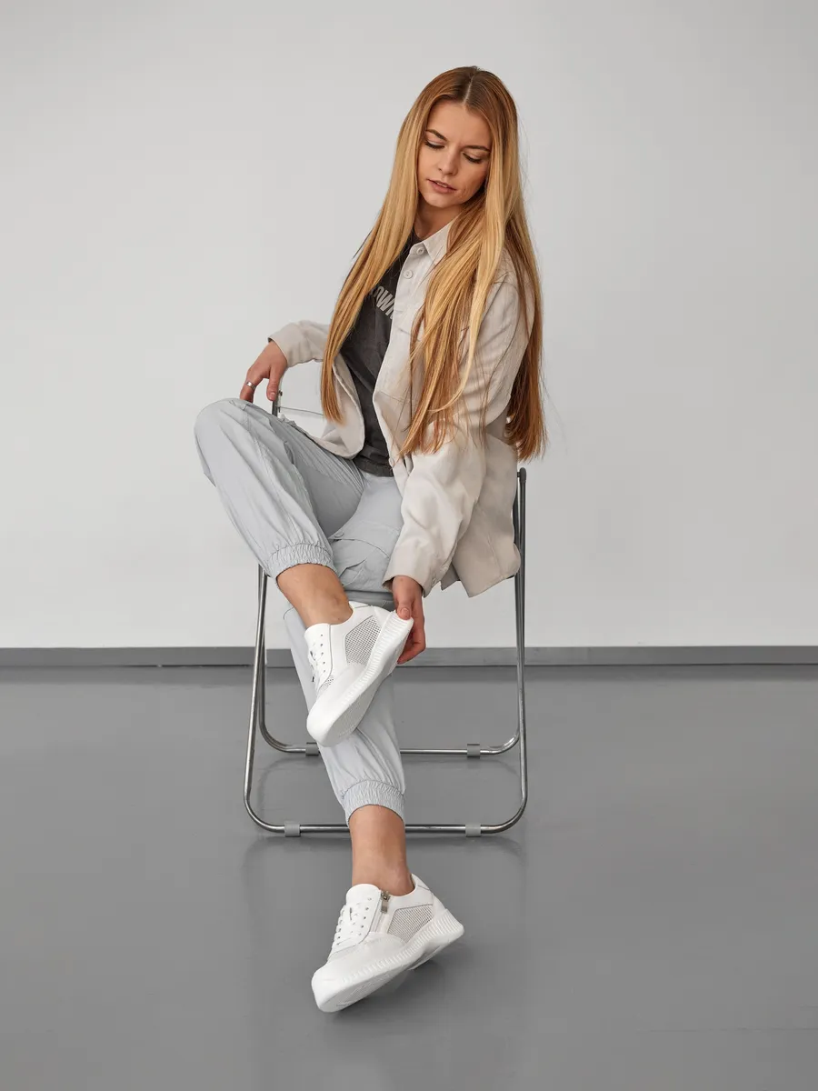 Кроссовки летние натуральная кожа дышащие RN160-012