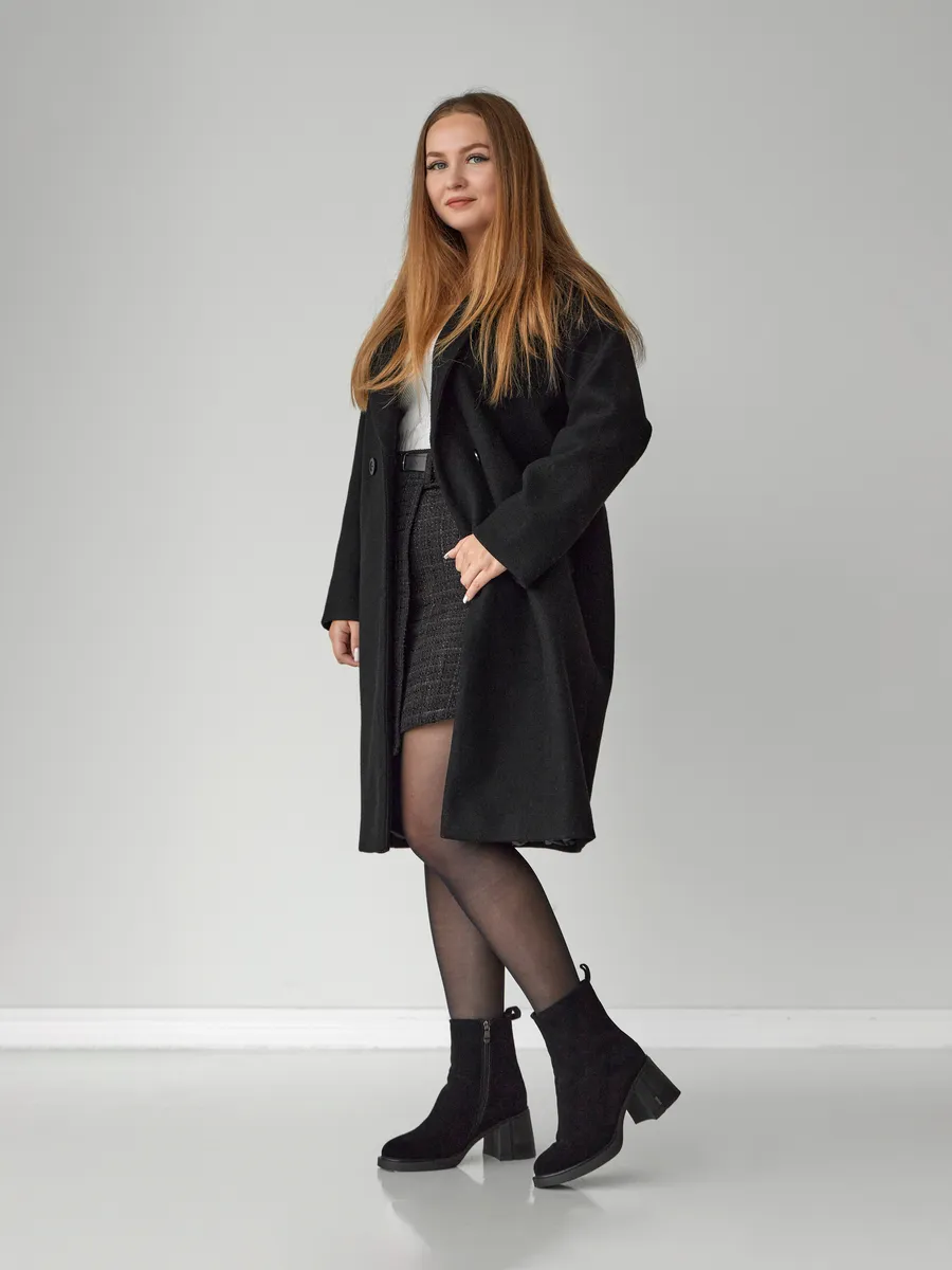 Полусапожки женские зимние натуральные замшевые на каблуке 42-ZME25-28-201