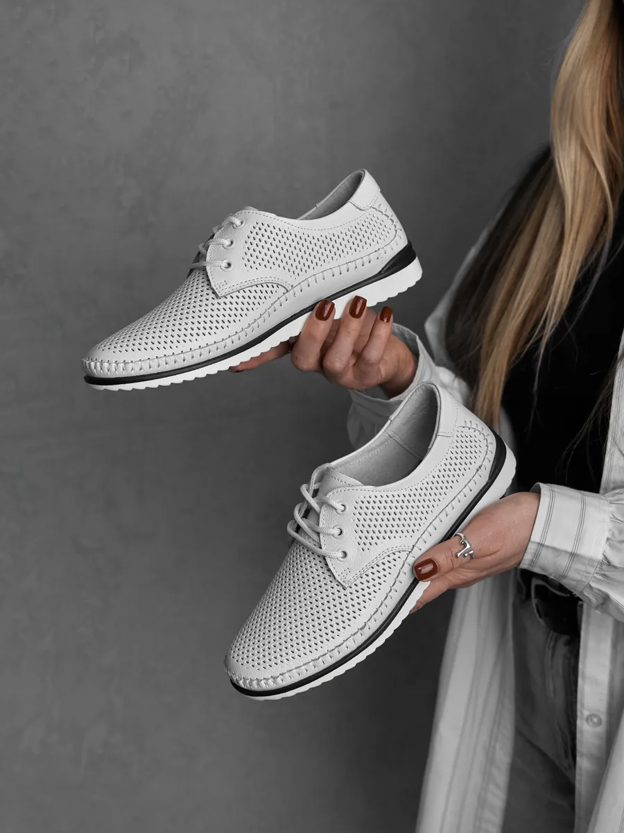 Мокасины женские летние натуральная кожа дышащие 41-TPY4-25-112