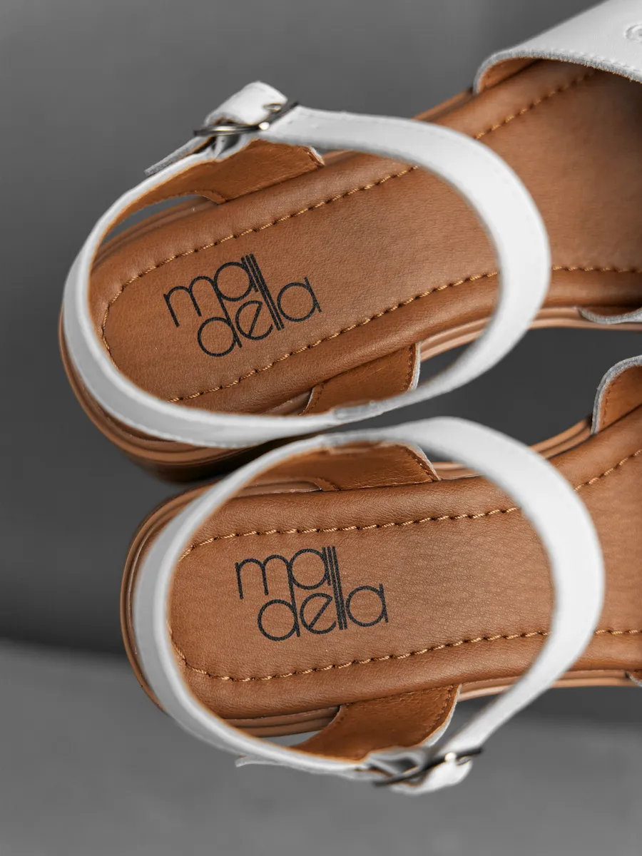 Босоножки женские летние натуральная кожа на каблуке UXH-51100-2B-SPk