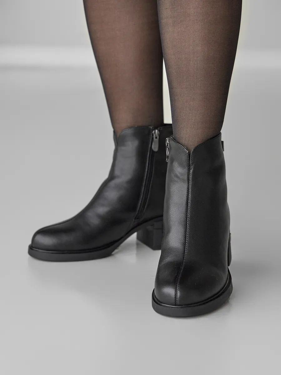 Полусапожки женские зимние натуральная кожа на каблуке 42-ZME18-38-101