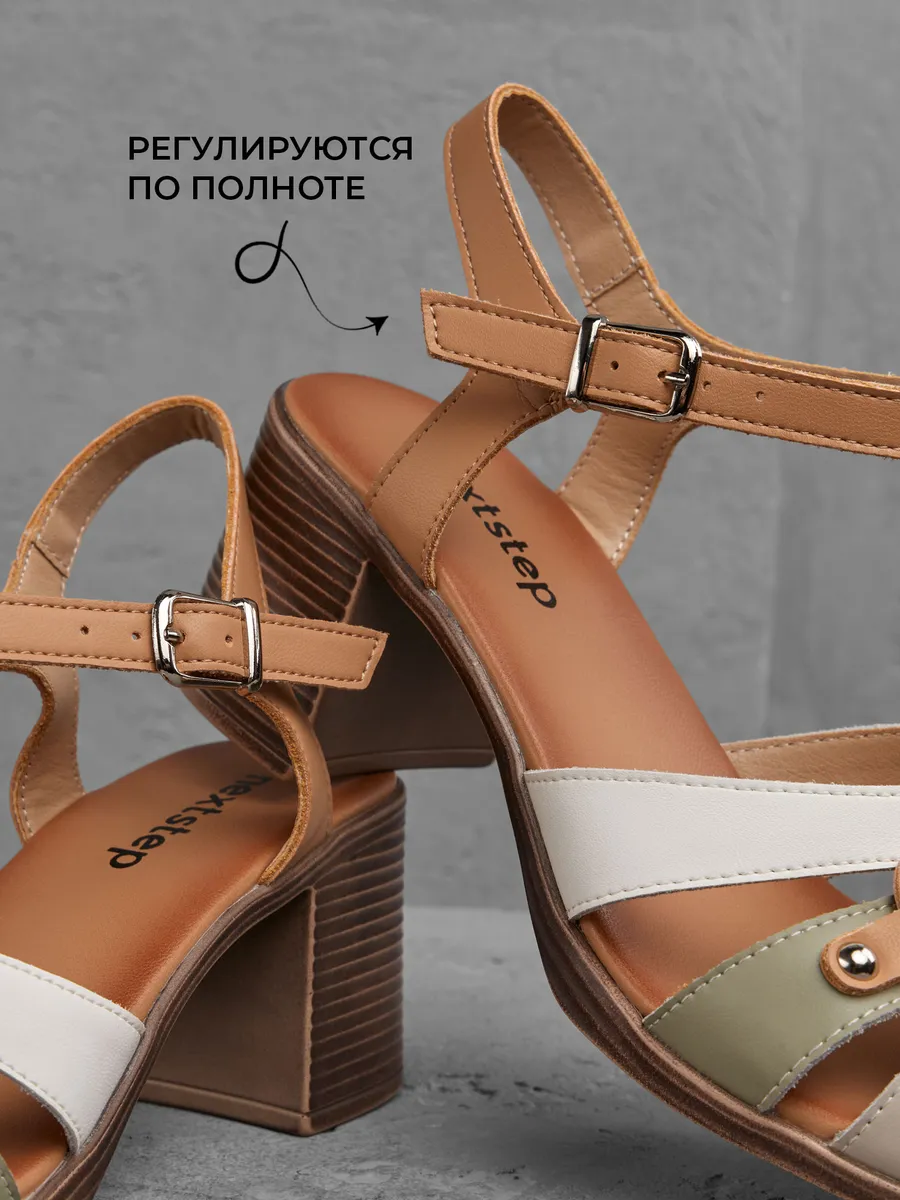 Босоножки женские летние на низком каблуке 51-BME27-54-106