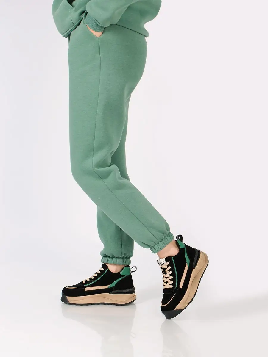 Кроссовки женские натуральная замша осенние на платформе AS50523-1