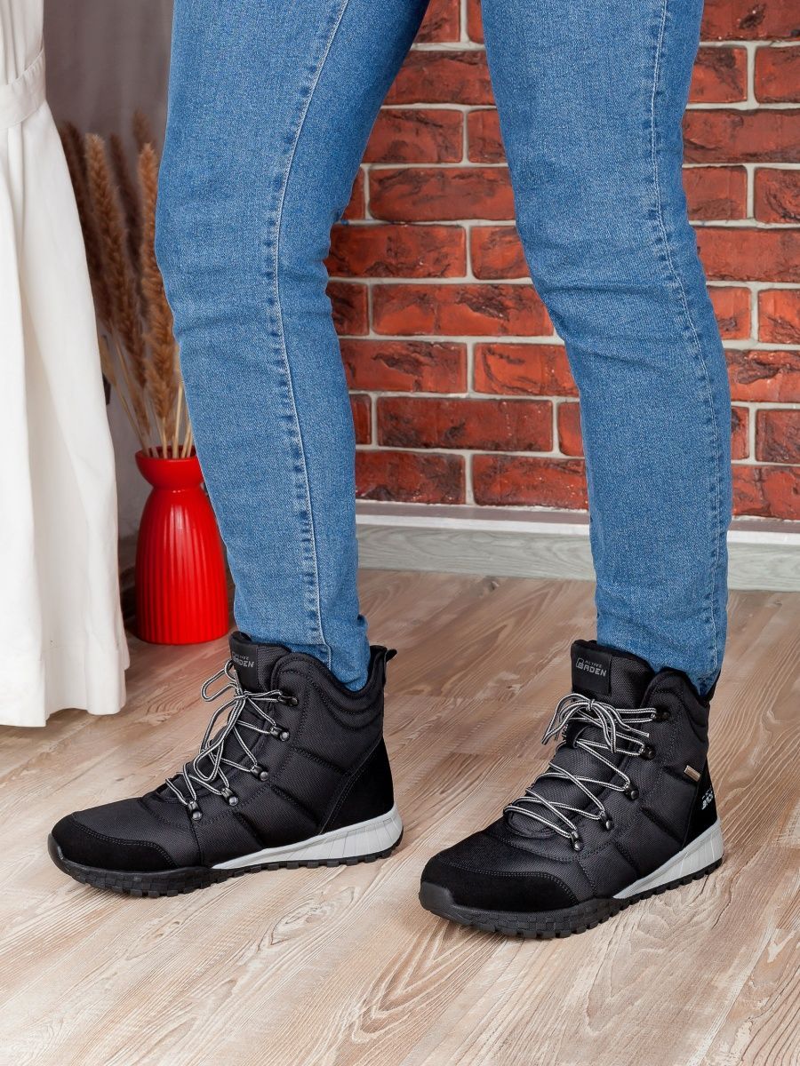 Ботинки мужские зимние черные текстиль непромокаемые ZZ004-020