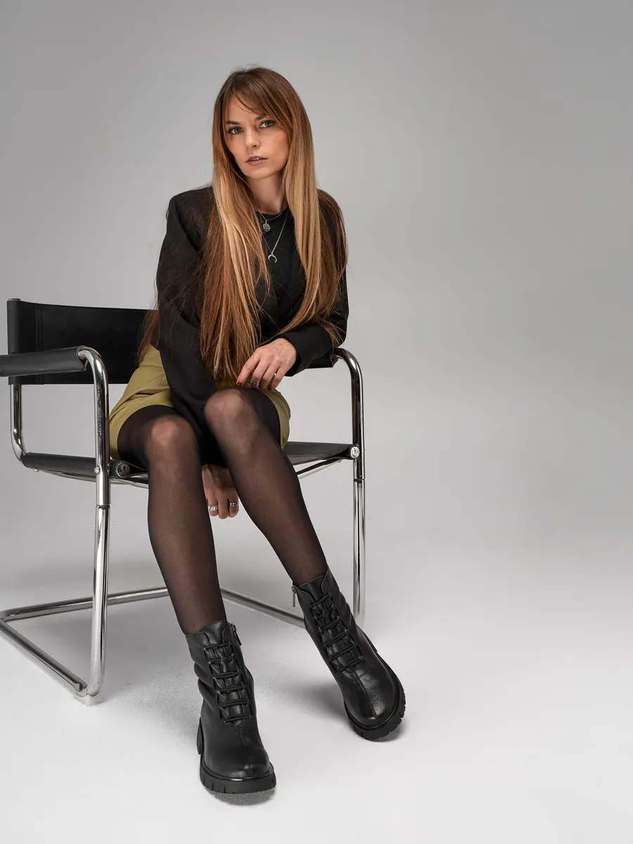 Ботинки женские зимние натуральная кожа на платформе высокие C1039-030