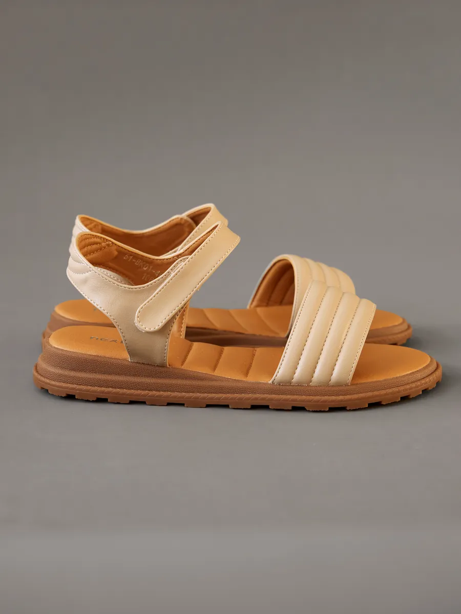 Босоножки женские летние на танкетке бежевые 51-BKO1-46-108k