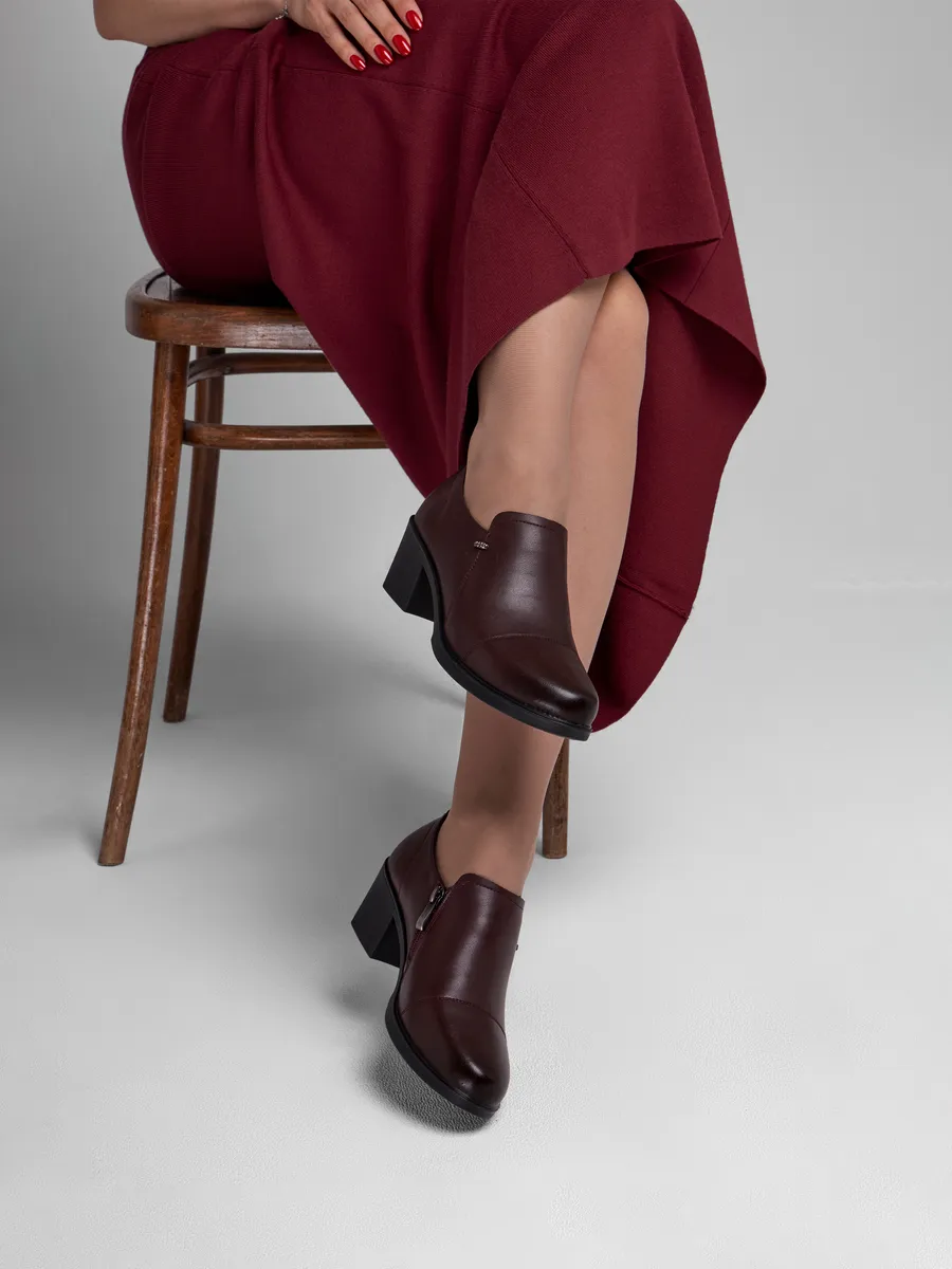 Туфли женские осенние натуральная кожа на низком каблуке CV006-181Lk