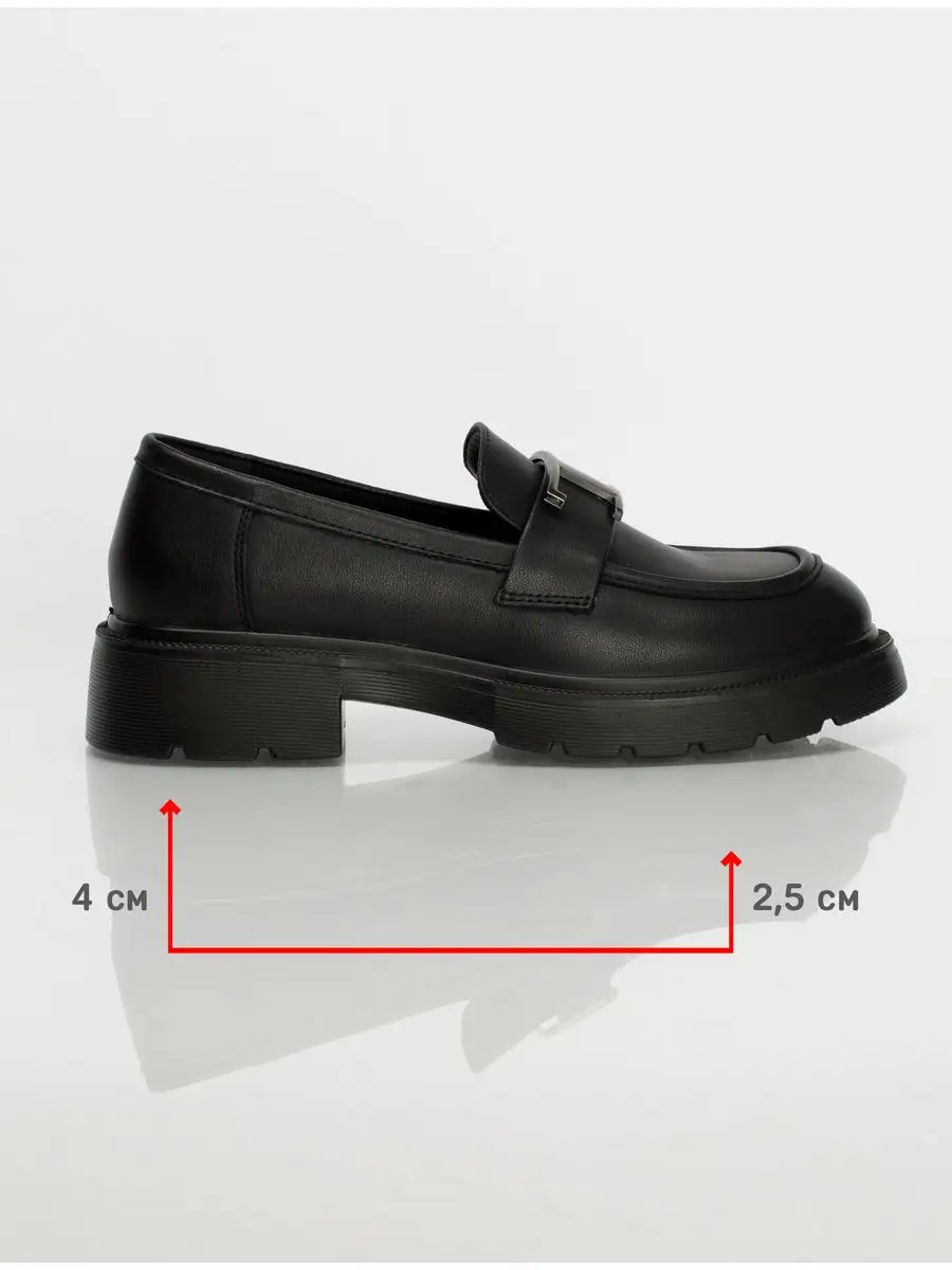 Лоферы женские натуральная кожа осенние на платформе черные 22R3-21-101